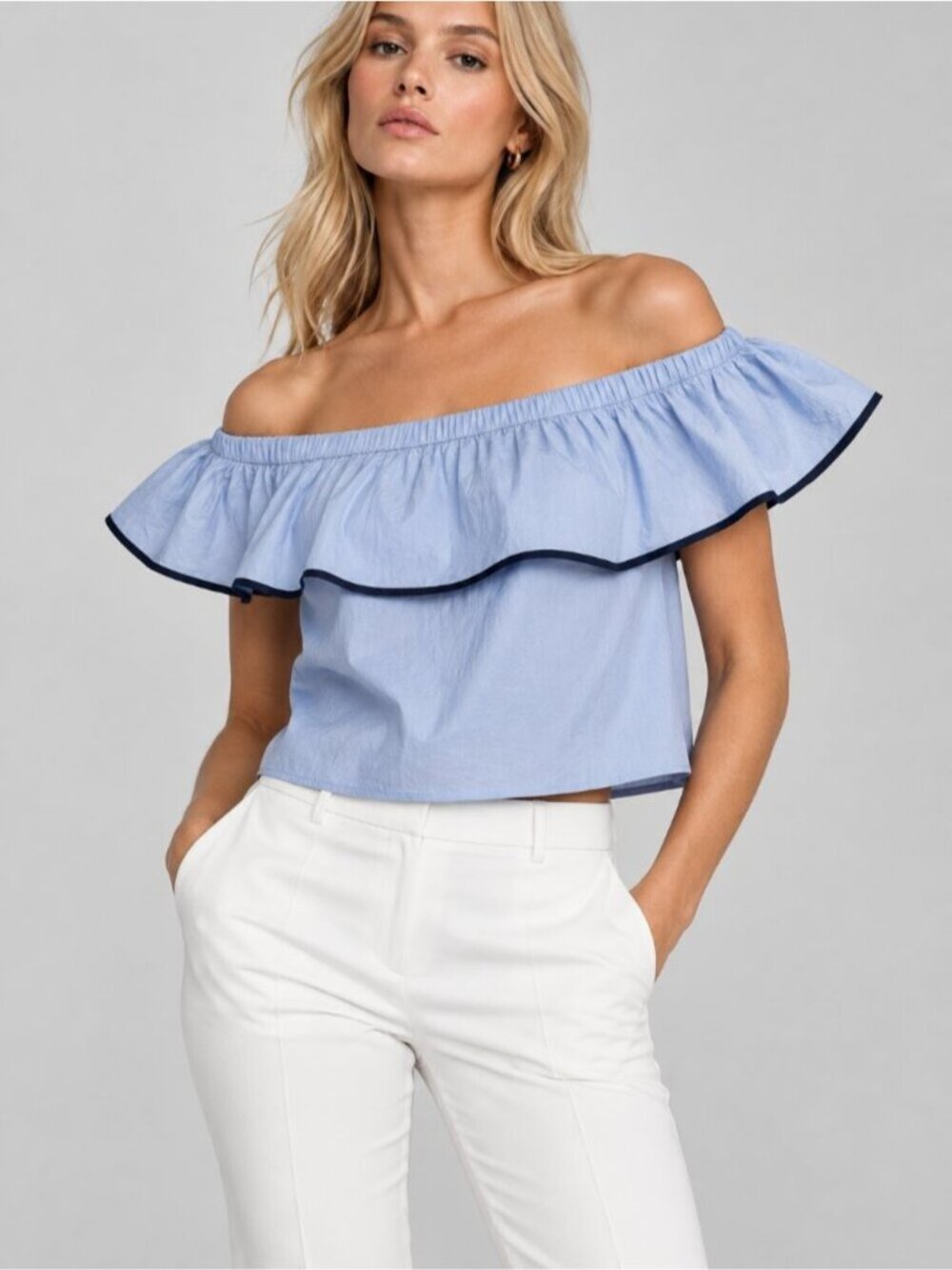 Zara Off The Shoulder Ruffle Top